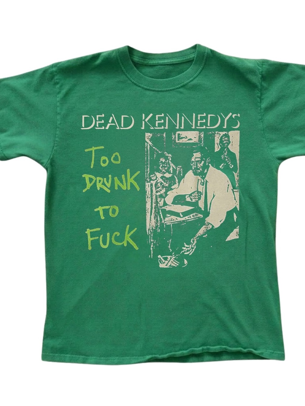 Gildan Green Dead Kennedys Tee with Yellow-Green Print, Gift For Her, For Him
